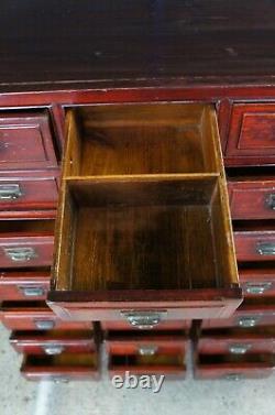 Antique 28 Drawer Chinese Elm Apothecary Chest Medicine Cabinet Console Filing
