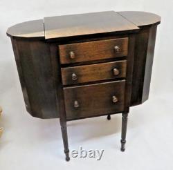 Antique 29 Imperial Solid Mahogany Martha Washington 3-Drawer Sewing Cabinet