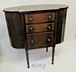 Antique 29 Imperial Solid Mahogany Martha Washington 3-Drawer Sewing Cabinet