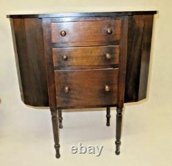Antique 29 Imperial Solid Mahogany Martha Washington 3-Drawer Sewing Cabinet
