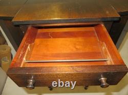 Antique 29 Imperial Solid Mahogany Martha Washington 3-Drawer Sewing Cabinet