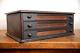 Antique 3 Drawer Spool Thread Cabinet Apothecary Letterpress Wood File Map Box