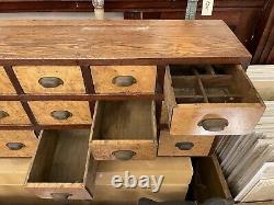 Antique 33 Drawer Oak & Birds Eye Maple Apothecary Chest of Drawers