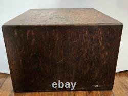 Antique 4 Drawer Library Bureau Sole Maker Tiger Oak Card Cabinet Victorian