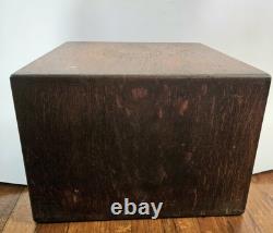 Antique 4 Drawer Library Bureau Sole Maker Tiger Oak Card Cabinet Victorian