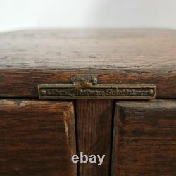 Antique 4 Drawer Library Bureau Sole Maker Tiger Oak Card Cabinet Victorian