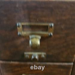 Antique 4 Drawer Library Bureau Sole Maker Tiger Oak Card Cabinet Victorian