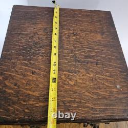 Antique 4 Drawer Library Bureau Sole Maker Tiger Oak Card Cabinet Victorian
