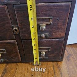 Antique 4 Drawer Library Bureau Sole Maker Tiger Oak Card Cabinet Victorian
