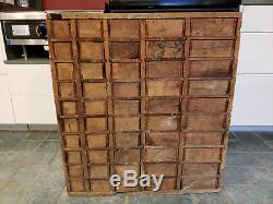 Antique 40-Drawer Primitive Cabinet Boston Apothecary, Hardware, Watch Maker