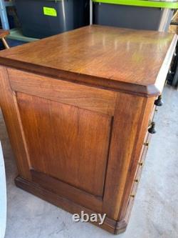 Antique 6 Drawer J & P Coats Clark Spool Thread Oak Cabinet