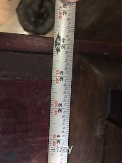 Antique 6 Drawer Wood Cabinet Porcelain Knobs 30x21-1/2x6-1/2