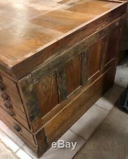 Antique 6 Drawer Wood Map Plans Chest Cabinet Dresser Great Shape LOCAL PICK-UP