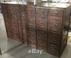 Antique 6-Piece Modular Library Card Catalog File Cabinet Remington Rand Wooden