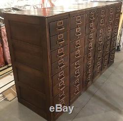 Antique 6-Piece Modular Library Card Catalog File Cabinet Remington Rand Wooden