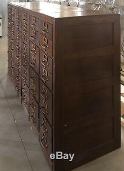 Antique 6-Piece Modular Library Card Catalog File Cabinet Remington Rand Wooden