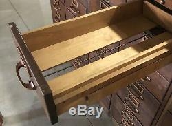 Antique 6-Piece Modular Library Card Catalog File Cabinet Remington Rand Wooden