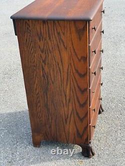 Antique 6 drawer oak collectors cabinet narrow dresser record music Edison 1900s