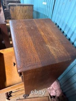 Antique 6 drawer oak collectors cabinet narrow dresser record music Edison 1900s