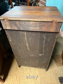 Antique 6 drawer oak collectors cabinet narrow dresser record music Edison 1900s