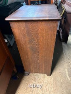 Antique 6 drawer oak collectors cabinet narrow dresser record music Edison 1900s
