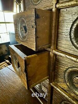 Antique 8 Drawer Spice Cabinet Primitive Vtg