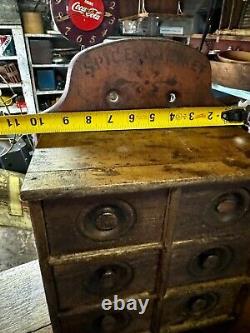 Antique 8 Drawer Spice Cabinet Primitive Vtg