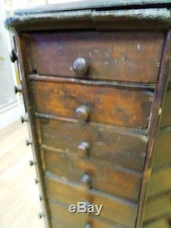 Antique 8 Sided 96 Drawer Store Revolving Screw And Bolt Cabinet