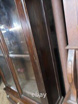 Antique 8 ft victorian walnut bookcase eastlake 1880 original finish library