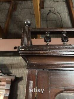 Antique 8 ft victorian walnut bookcase eastlake 1880 original finish library