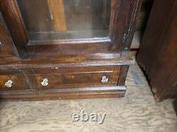 Antique 8 ft victorian walnut bookcase eastlake 1880 original finish library