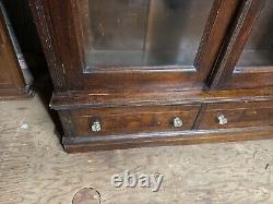 Antique 8 ft victorian walnut bookcase eastlake 1880 original finish library