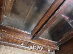 Antique 8 ft victorian walnut bookcase eastlake 1880 original finish library