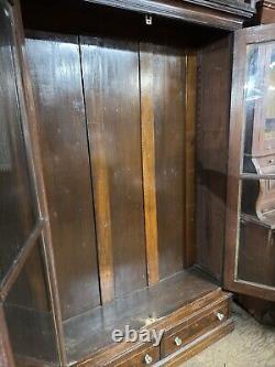 Antique 8 ft victorian walnut bookcase eastlake 1880 original finish library