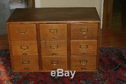 Antique 9-DRAWER Library Bureau Makers Card Catalog Cabinet 1920s table size