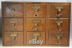 Antique 9-Drawer Card Catalog Cabinet by Library Bureau Sole Makers