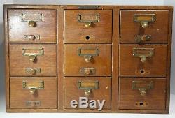 Antique 9-Drawer Card Catalog Cabinet by Library Bureau Sole Makers