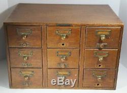 Antique 9-Drawer Card Catalog Cabinet by Library Bureau Sole Makers