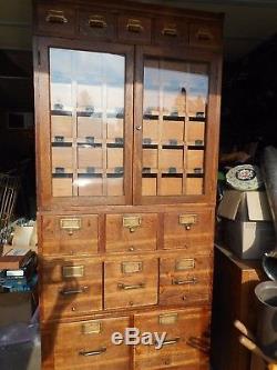 Antique AMAZING Oak Stackable Multi Drawer Filing Cabinet WOW VERY UNIQUE