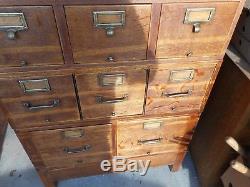 Antique AMAZING Oak Stackable Multi Drawer Filing Cabinet WOW VERY UNIQUE