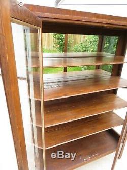 Antique ARTS & CRAFTS MISSION OAK GLASS DISPLAY CASE CURIO CABINET Bookshelf