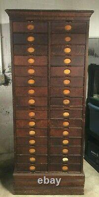 Antique Amberg's Imperial Oak Letter File Cabinet, 30 Drawer, circa 1890's