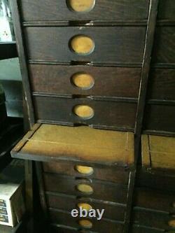 Antique Amberg's Imperial Oak Letter File Cabinet, 30 Drawer, circa 1890's