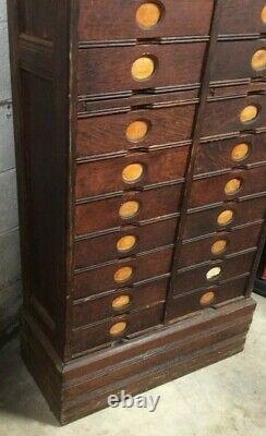 Antique Amberg's Imperial Oak Letter File Cabinet, 30 Drawer, circa 1890's