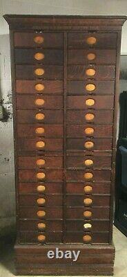 Antique Amberg's Imperial Oak Letter File Cabinet, 30 Drawer, circa 1890's