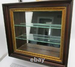 Antique American Eastlake Framed Shadowbox display curio wall hanging cabinet