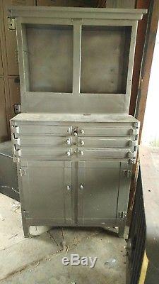 Antique American Medical Aseptic Dental Cabinet Industrial Apothecary Steampunk