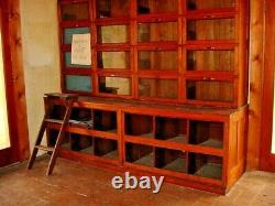 Antique American Oak Cabinet in 2 Parts