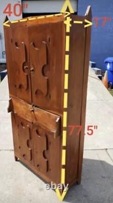 Antique Amish Cupboard Armoire Cabinet Circa 1860s-1890s Game Of Thrones Style
