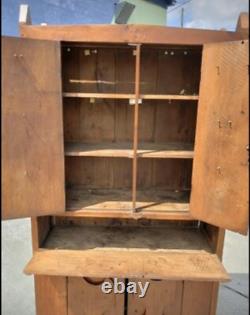 Antique Amish Cupboard Armoire Cabinet Circa 1860s-1890s Game Of Thrones Style
